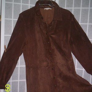 Coldwater Creek Chocolate Suede Duster  Women L